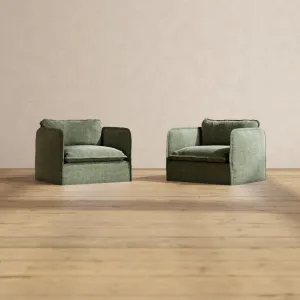Slipcover Only - Modular Performance Armchair Set | Heirloom Velvet in Willow
