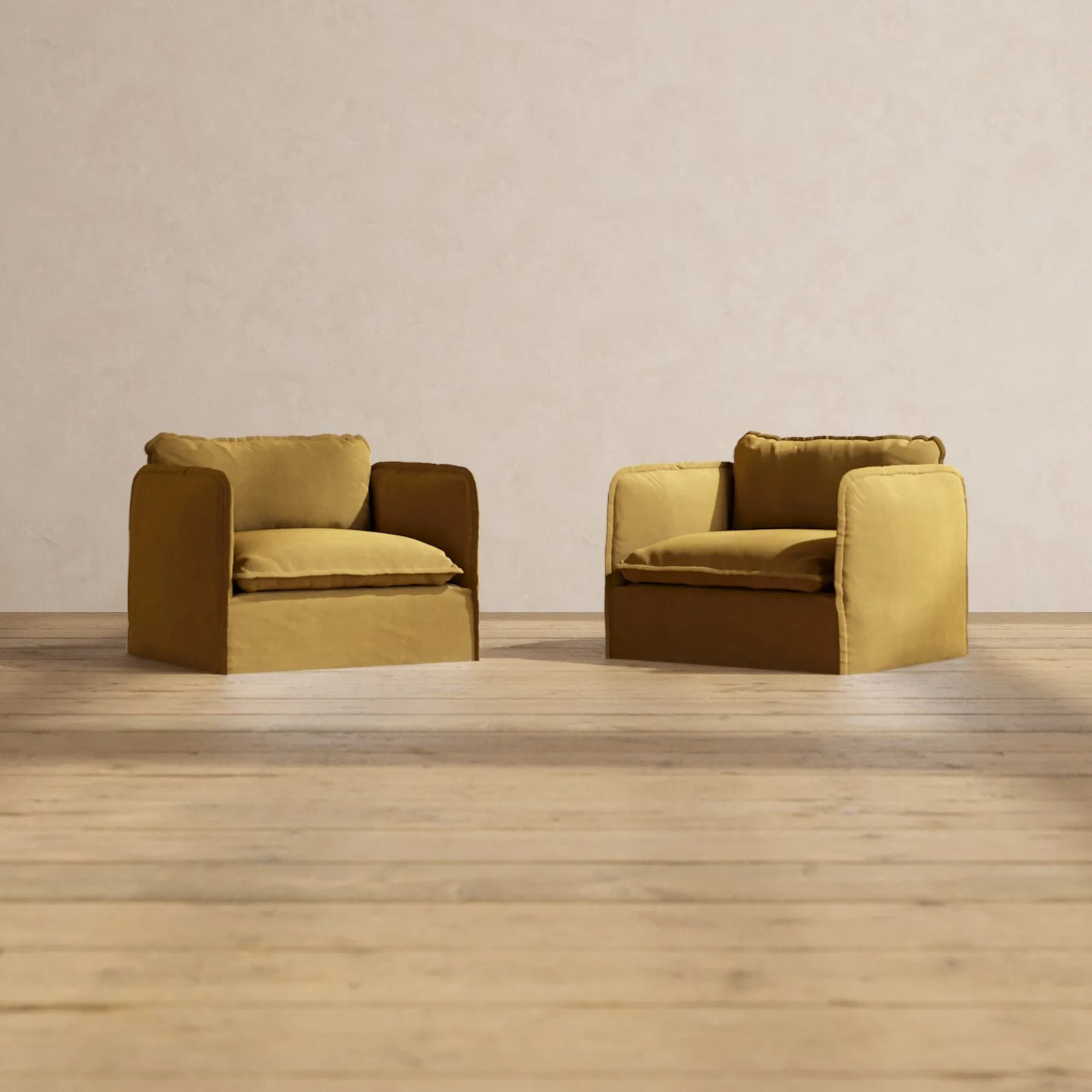 Slipcover Only - Modular Performance Armchair Set | Luxury Velvet in Toffee