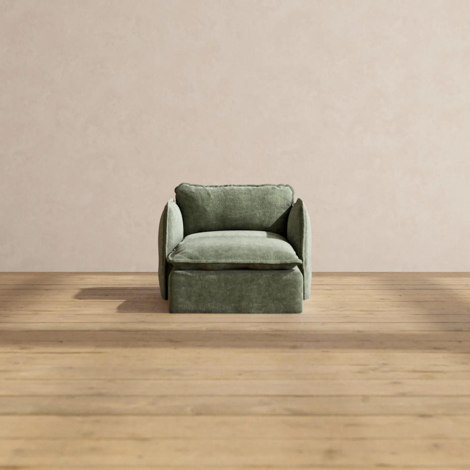 Slipcover Only - Modular Performance Chaise Armchair | Heirloom Velvet in Willow