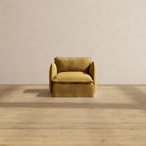 Slipcover Only - Modular Performance Chaise Armchair | Luxury Velvet in Toffee