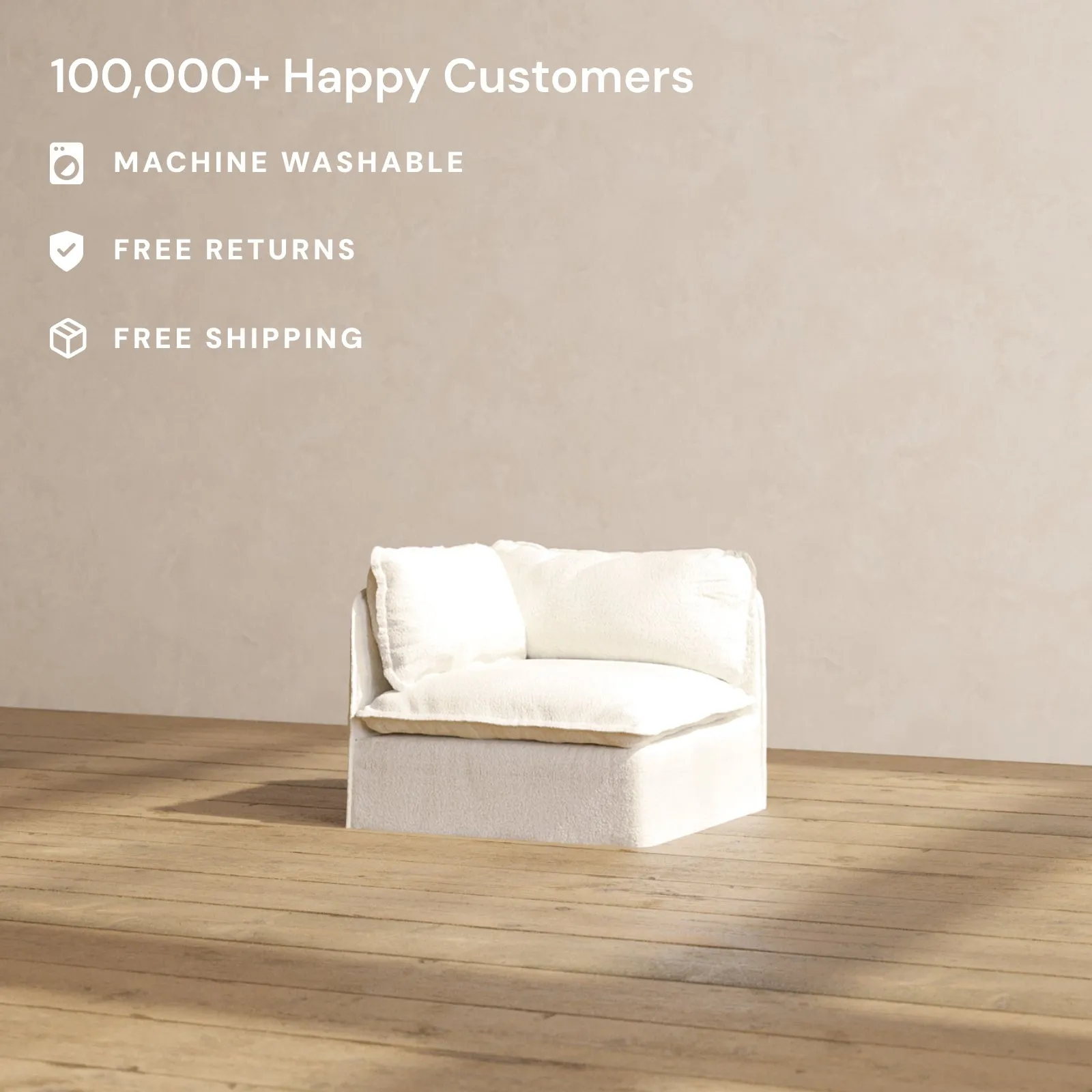 Slipcover Only - Modular Performance Corner Chair | Knit Boucle in Mousse