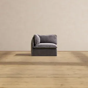 Slipcover Only - Modular Performance Corner Chair | Luxury Velvet in Cinder