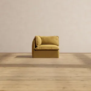 Slipcover Only - Modular Performance Corner Chair | Luxury Velvet in Toffee