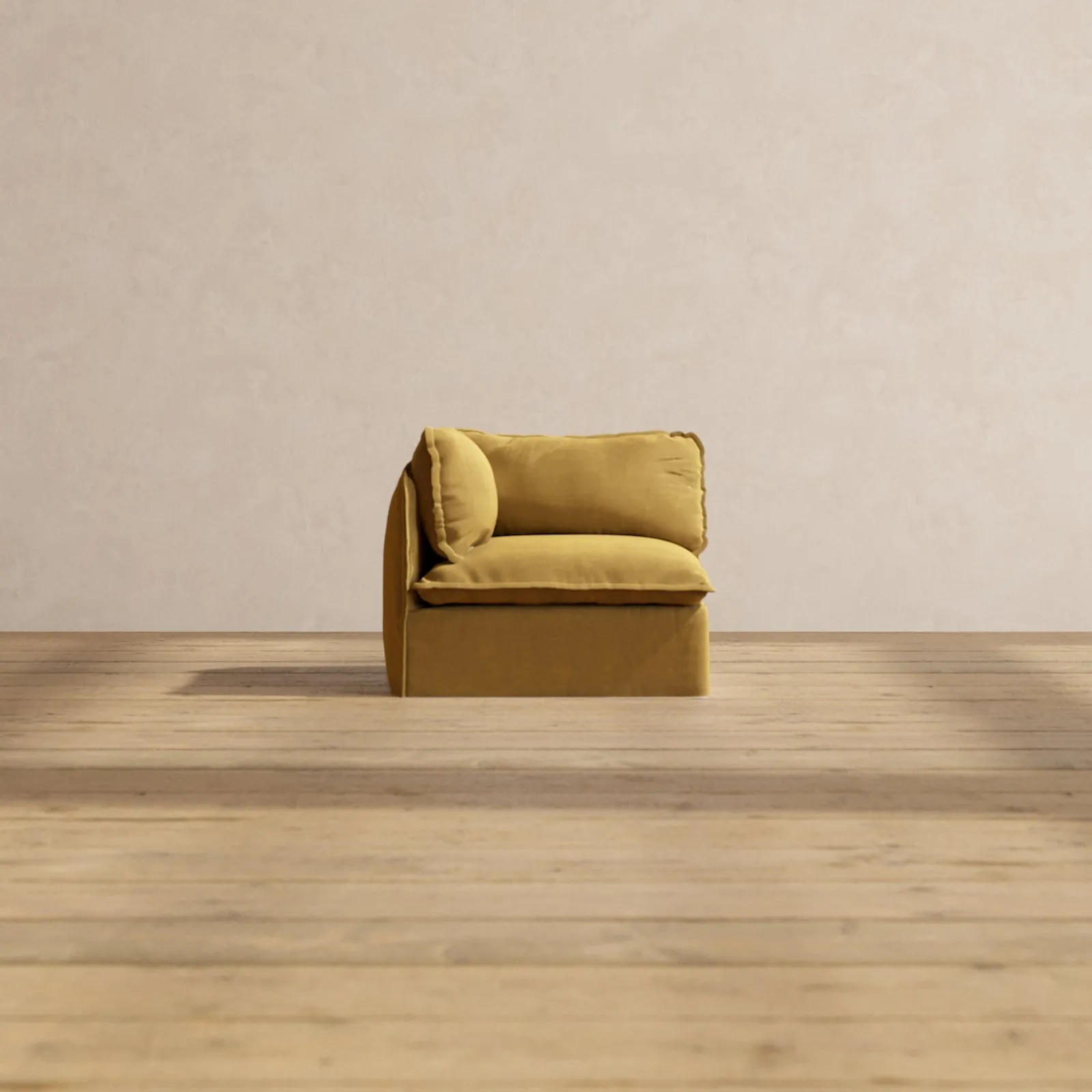 Slipcover Only - Modular Performance Corner Chair | Luxury Velvet in Toffee