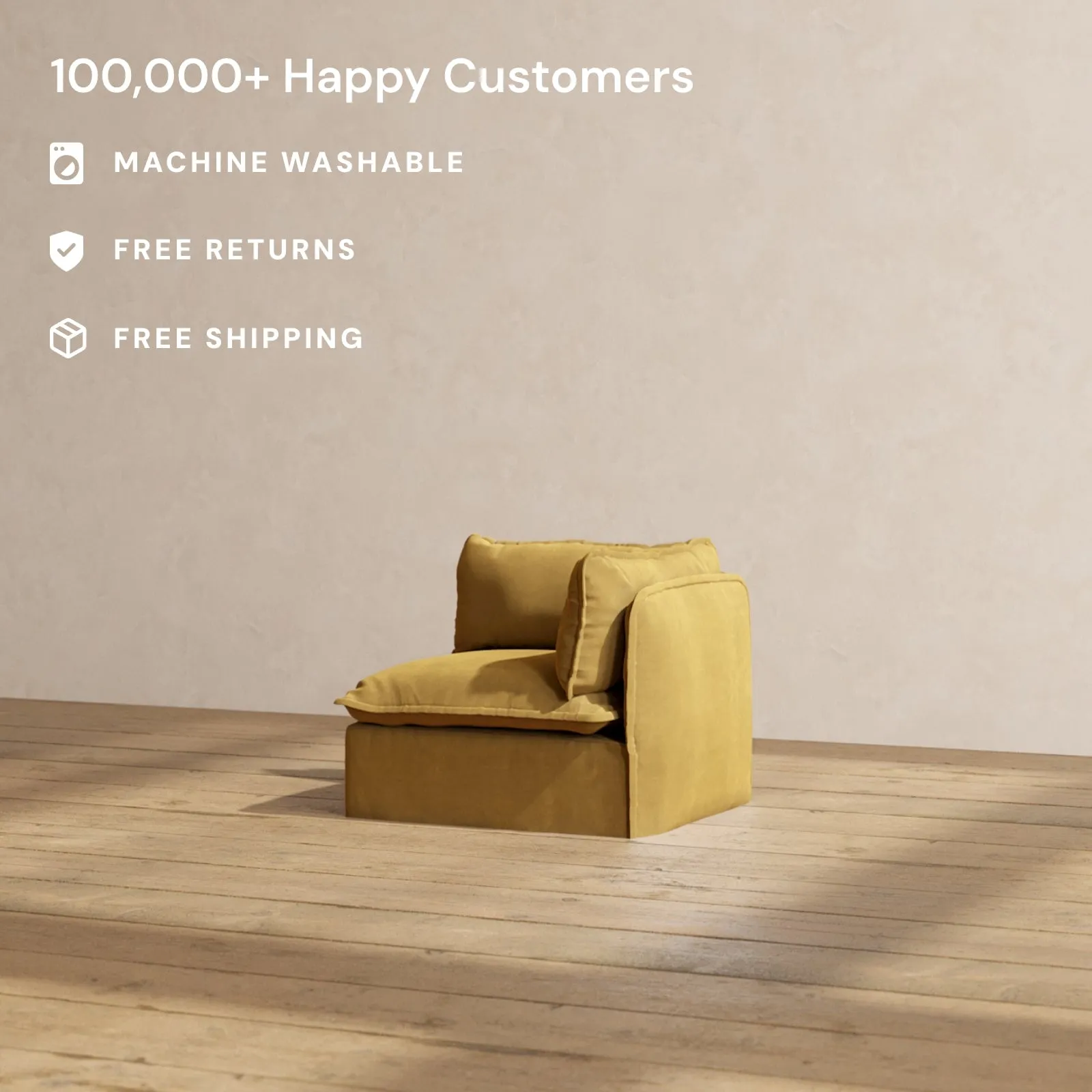 Slipcover Only - Modular Performance End Chair | Luxury Velvet in Toffee