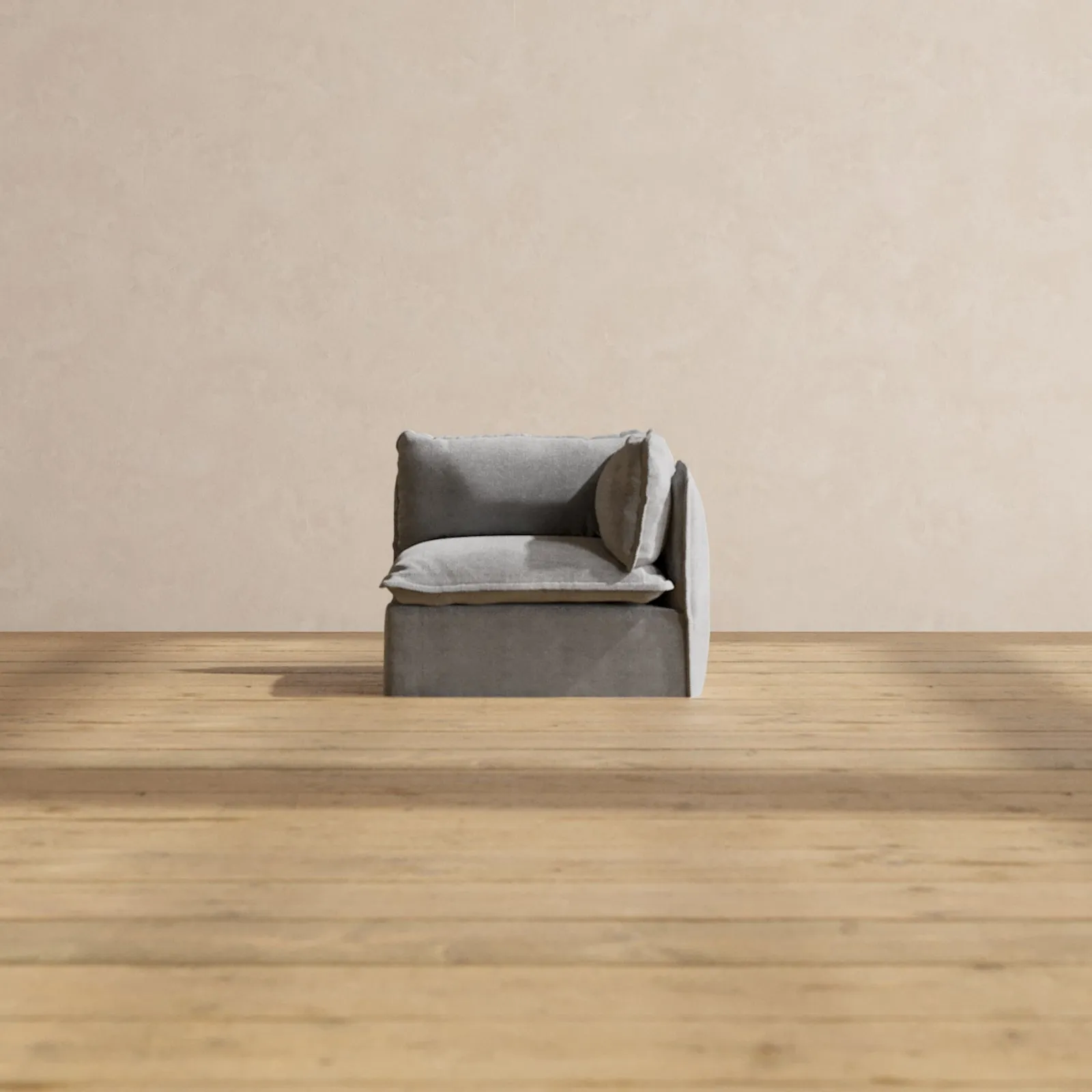 Slipcover Only - Modular Performance End Chair | Plush Weave in Ash