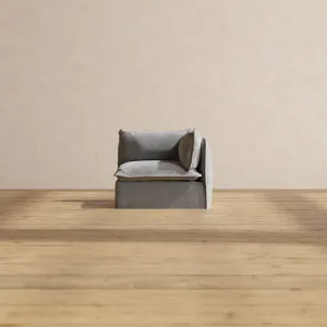 Slipcover Only - Modular Performance End Chair | Plush Weave in Ash