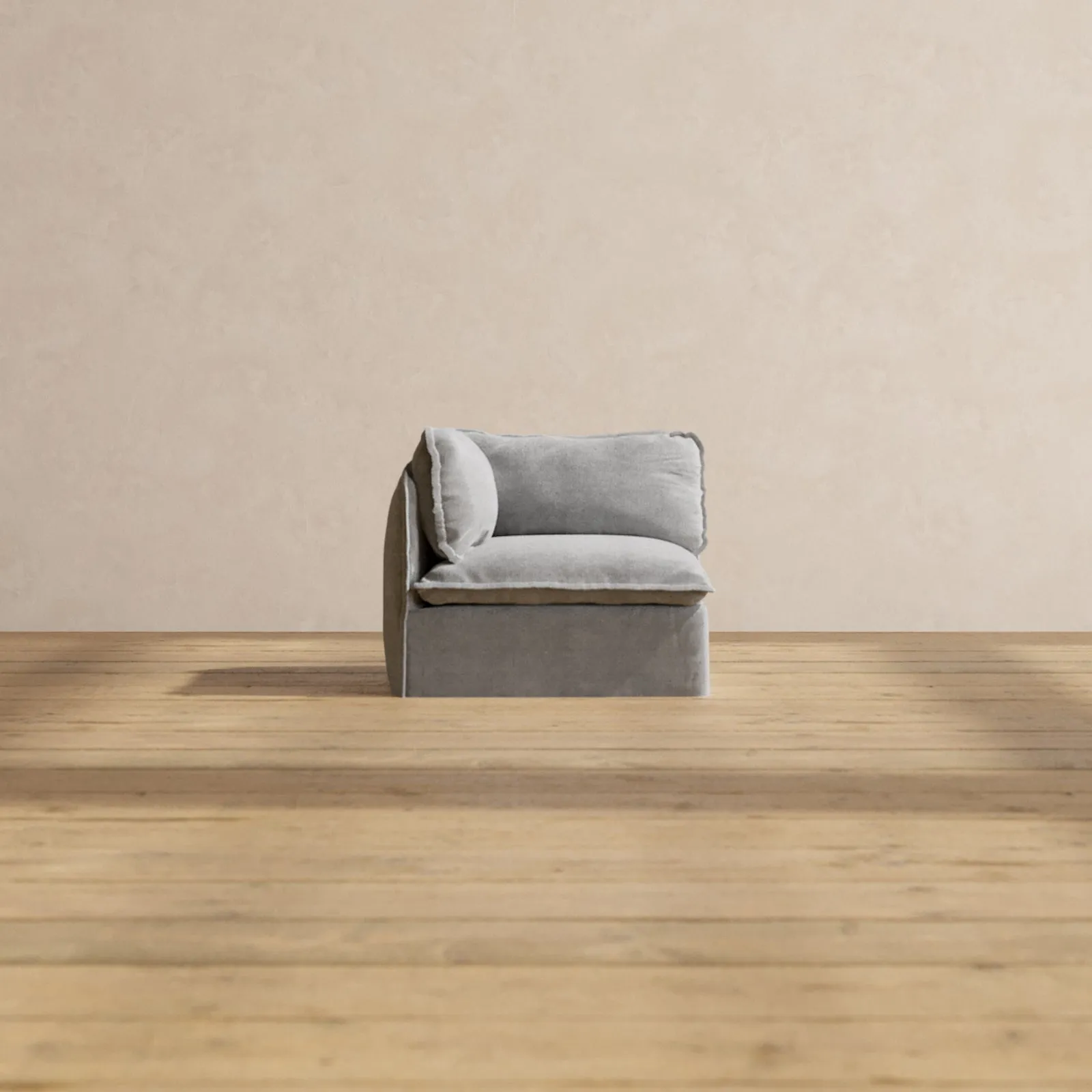 Slipcover Only - Modular Performance End Chair | Plush Weave in Ash