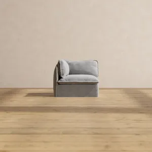 Slipcover Only - Modular Performance End Chair | Plush Weave in Ash