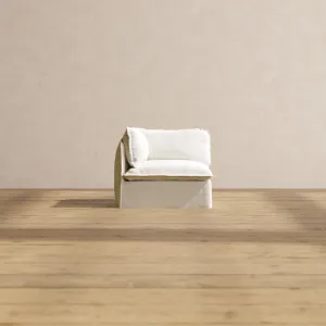 Slipcover Only - Modular Performance End Chair | Plush Weave in Eggshell