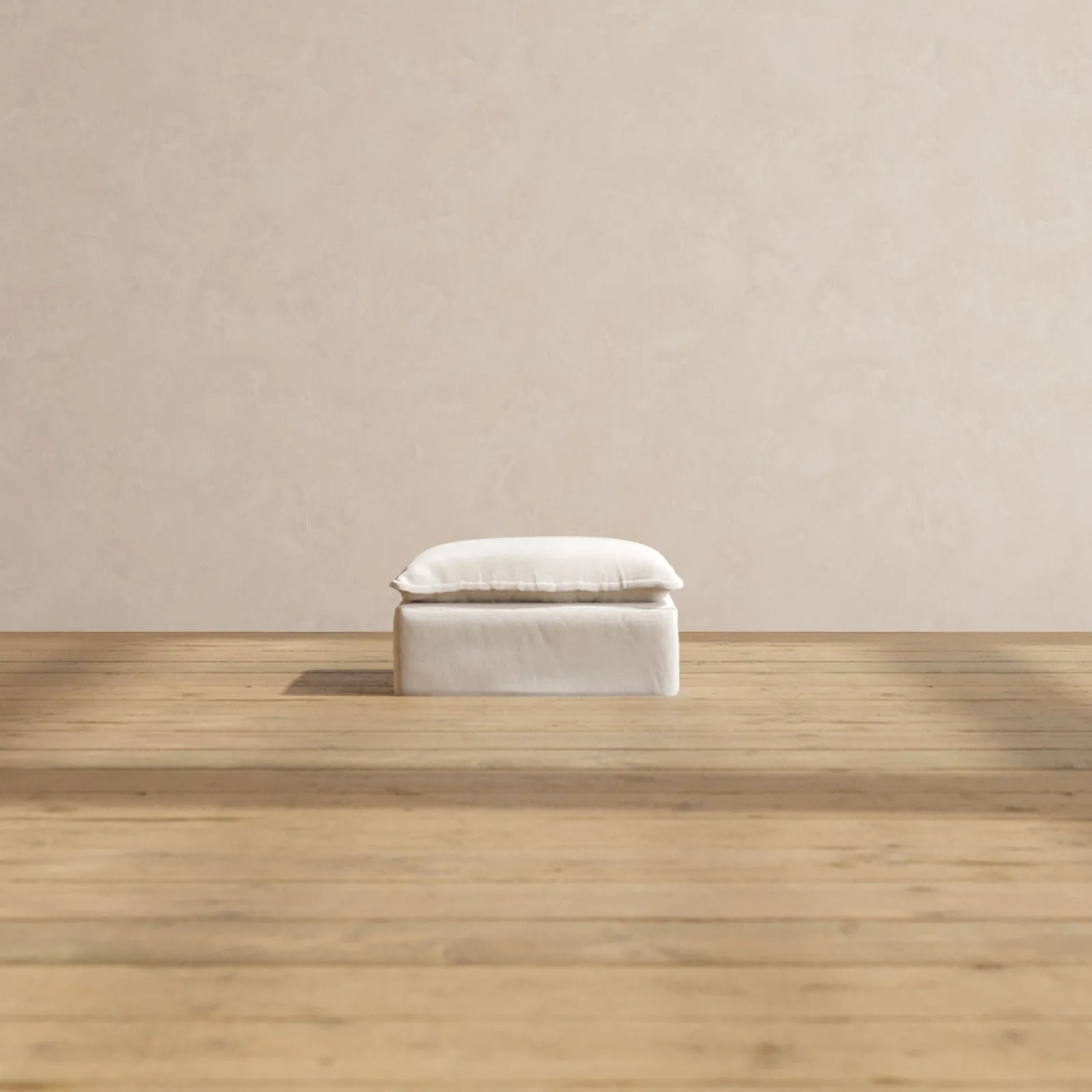 Slipcover Only - Modular Performance Ottoman | Blended Weave in Flour