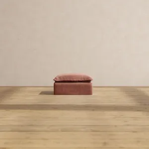 Slipcover Only - Modular Performance Ottoman | Heirloom Velvet in Chestnut