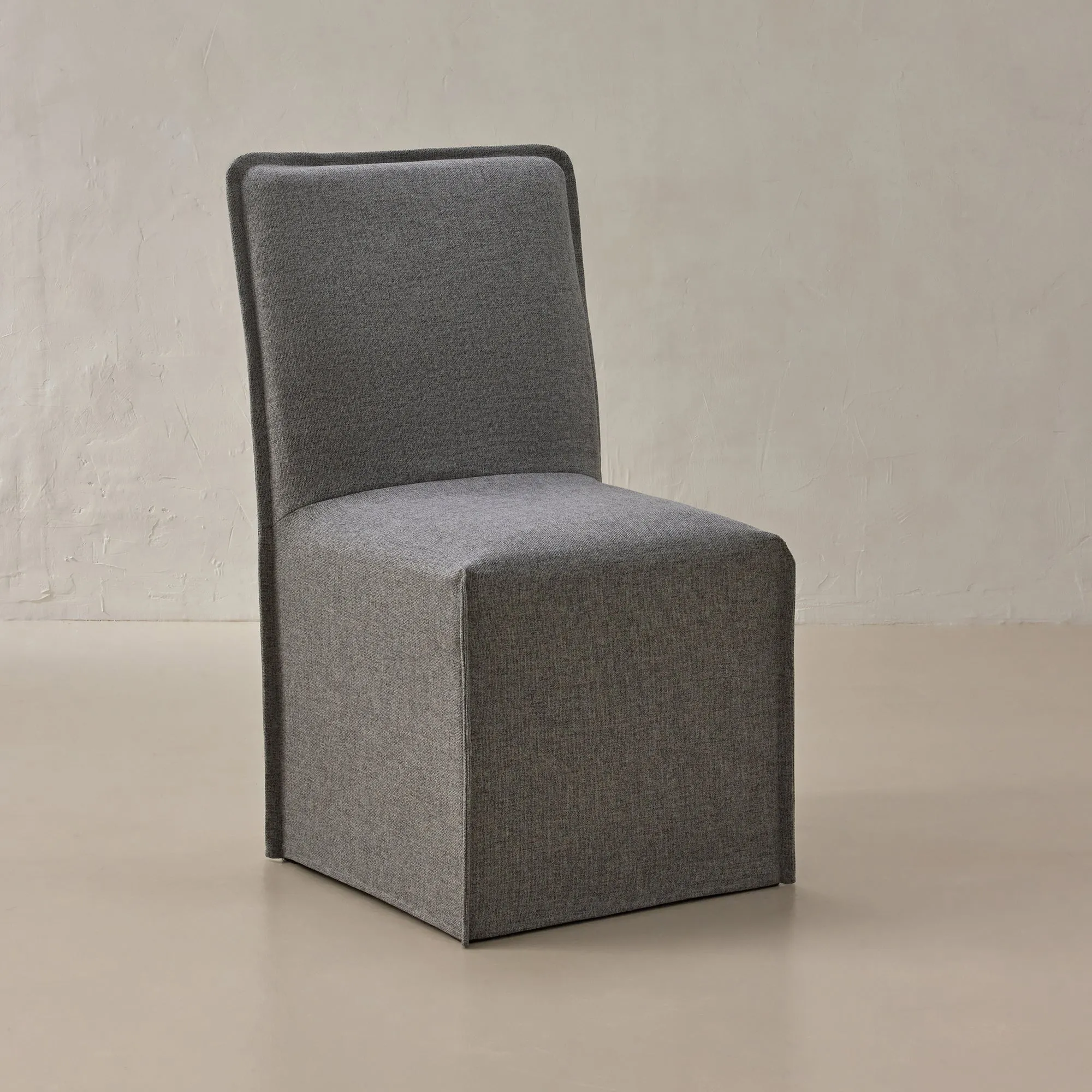 Slipcover Only - Washable Upholstered Dining Chair | 19” Back Height in Ash