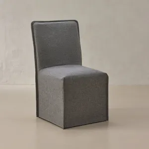 Slipcover Only - Washable Upholstered Dining Chair | 19” Back Height in Ash