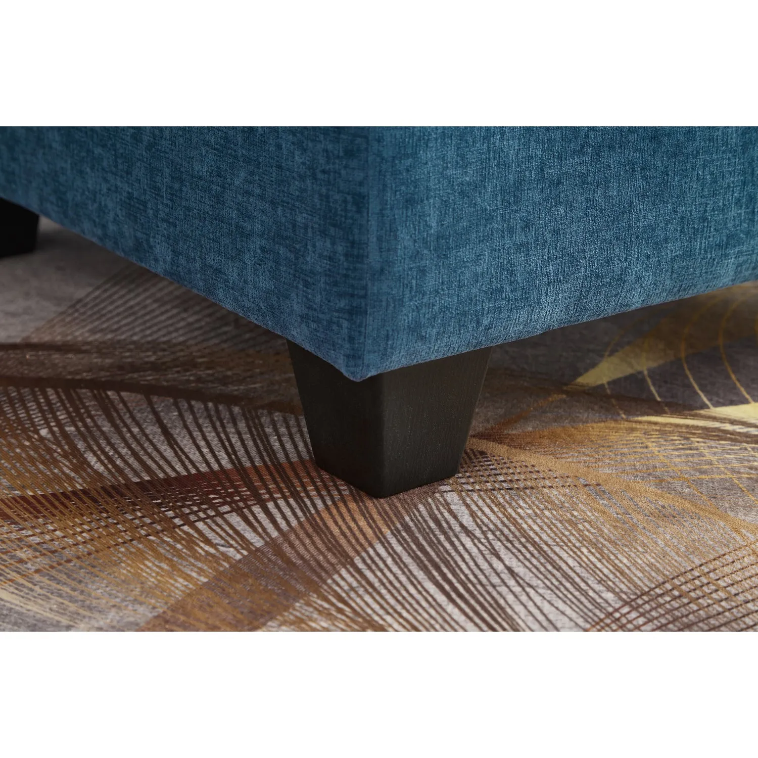 Streamdale 51" Blue Chenille Chaise Lounge with Ottoman & Storage