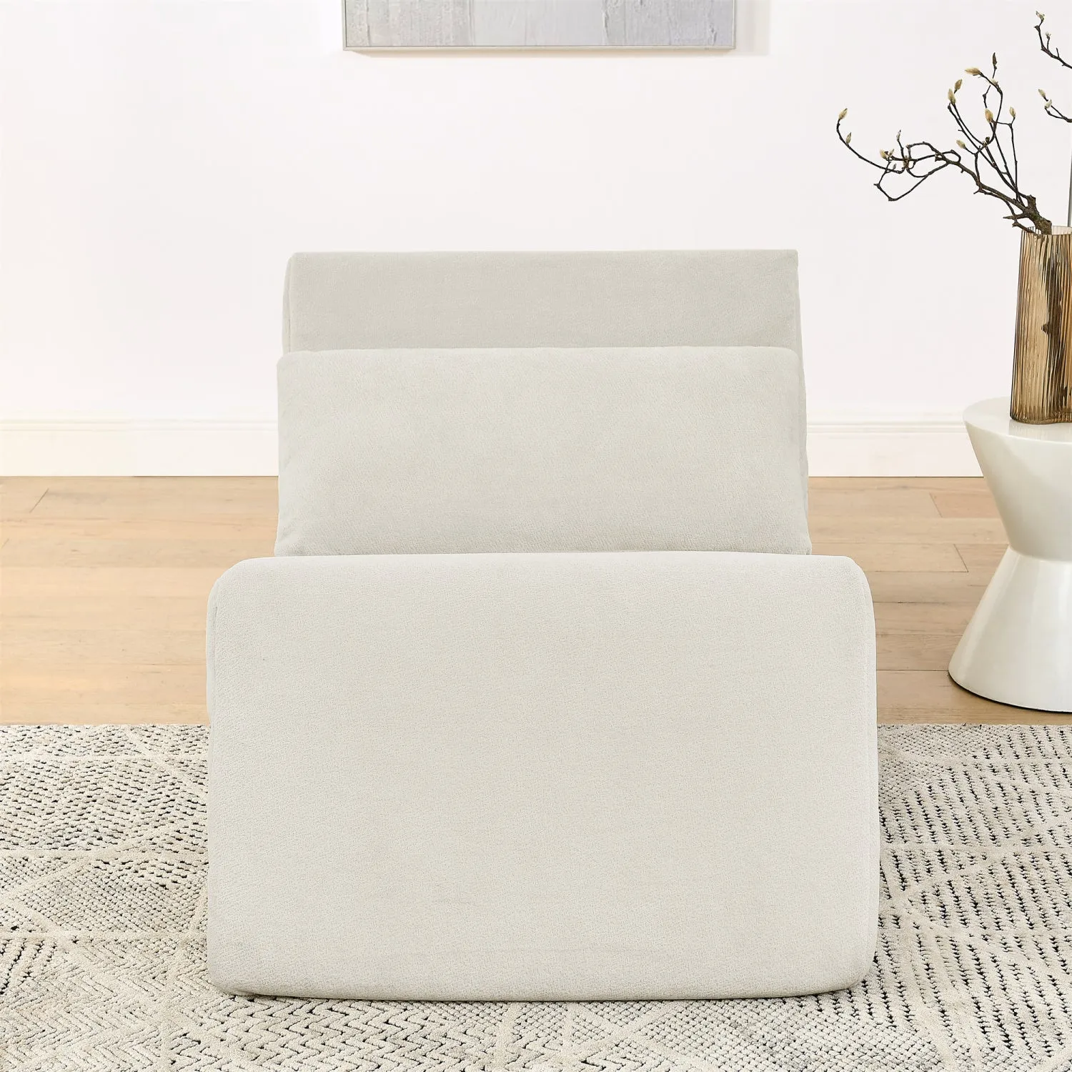 Streamdale Beige Memory Foam Bean Bag Chair