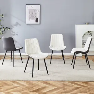Streamdale Dining Chair Set - 4 Piece, White/Gray, Extended Seat