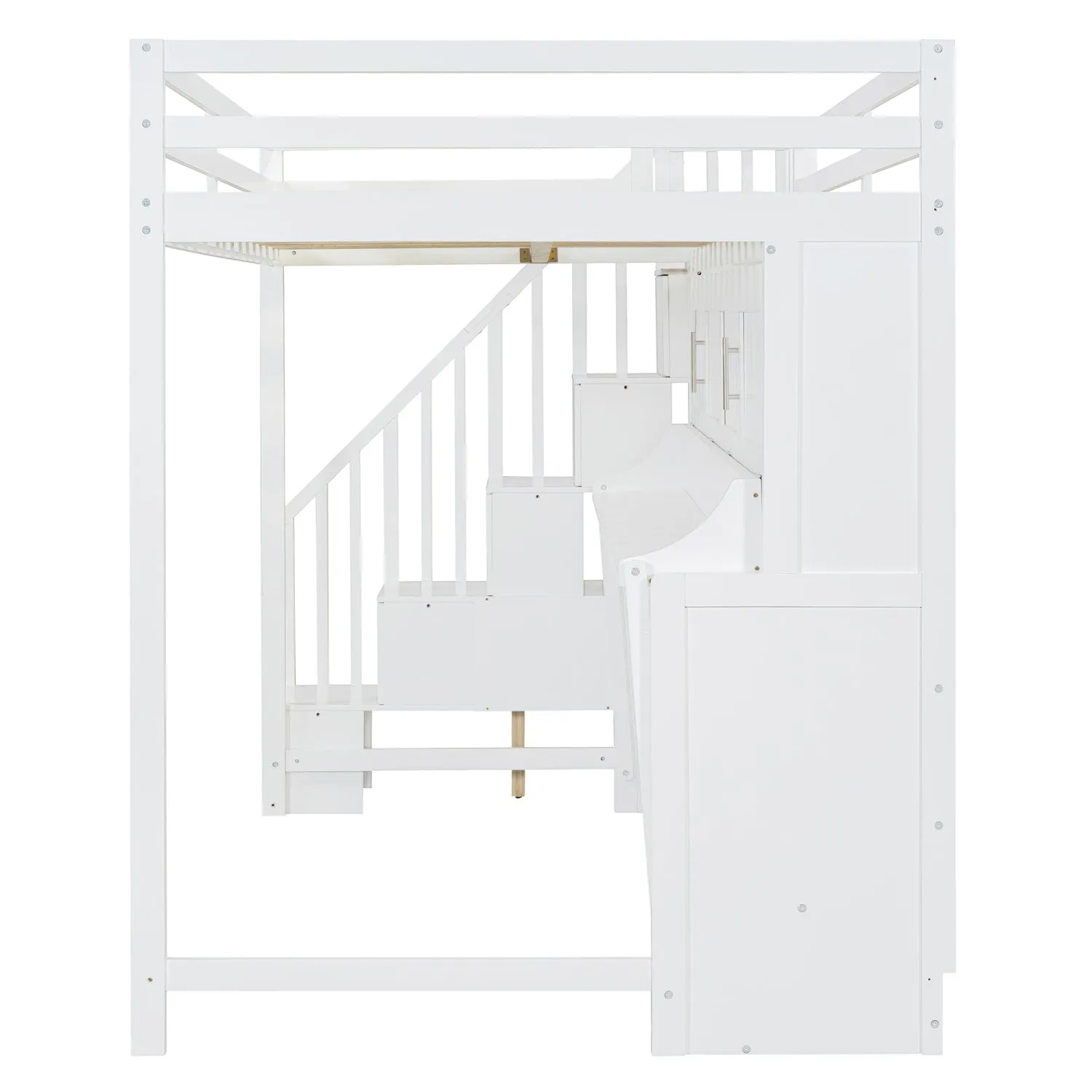Streamdale Full Over Full Size Murphy Bed with Hydraulic Lift & Desk Design