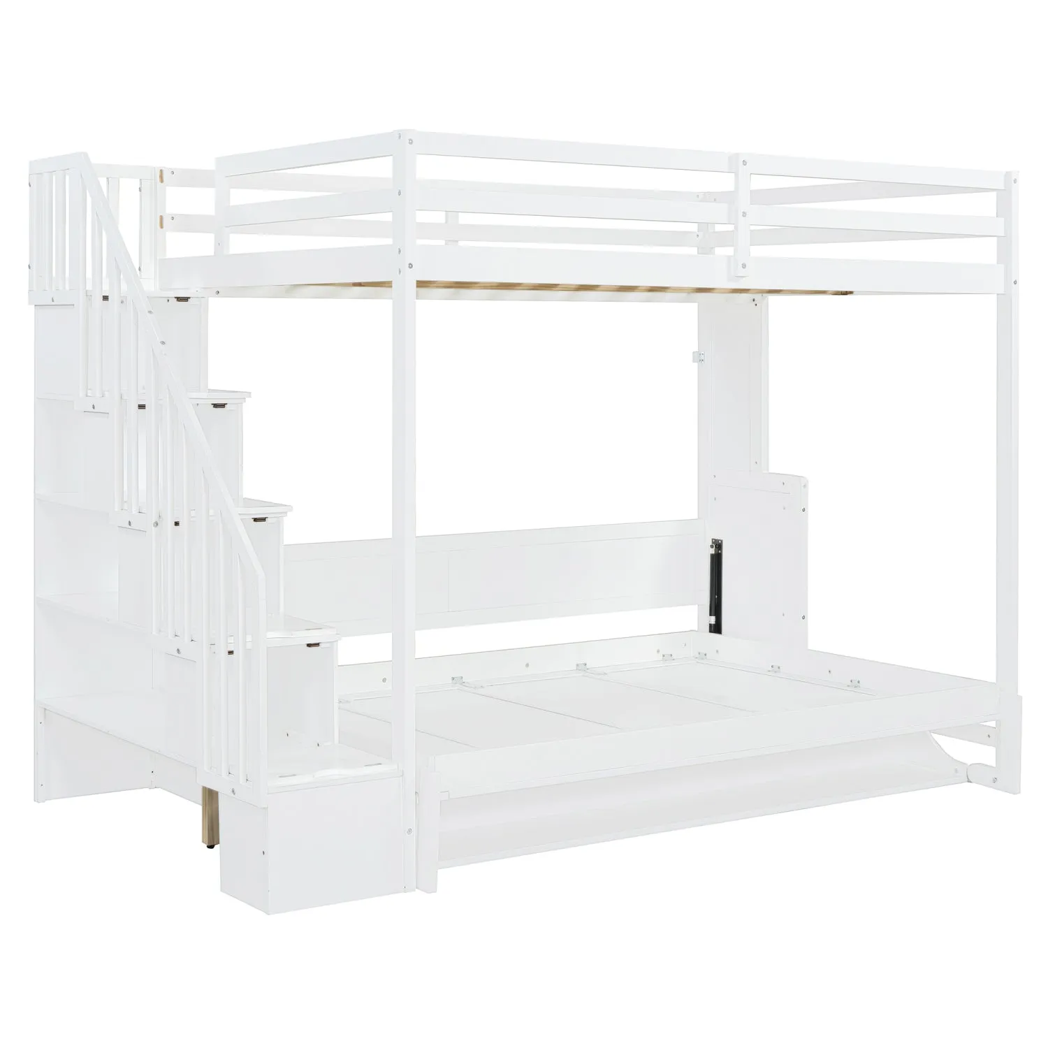 Streamdale Full Over Full Size Murphy Bed with Hydraulic Lift & Desk Design