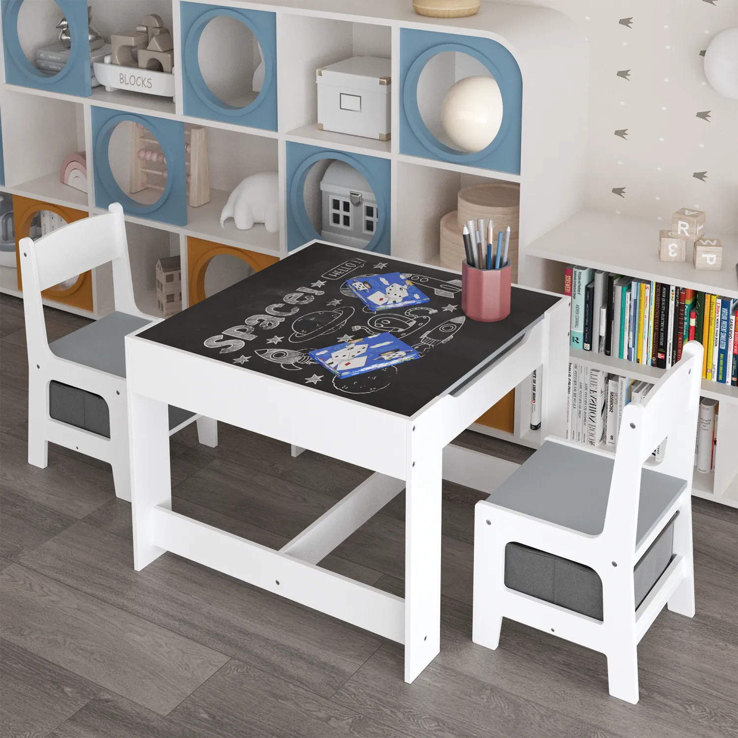 Streamdale Kids 3-in-1 Activity Table & Chair Set with Storage