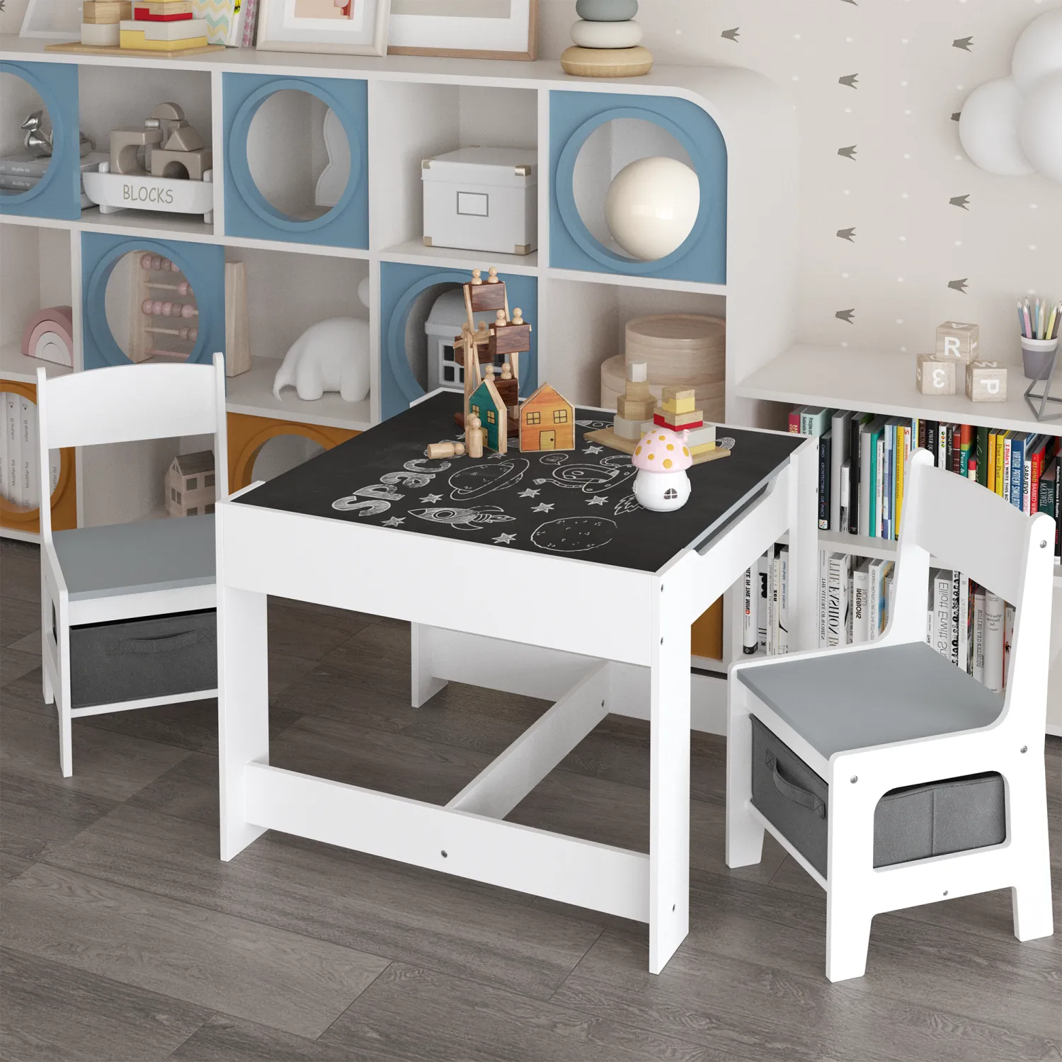 Streamdale Kids 3-in-1 Activity Table & Chair Set with Storage