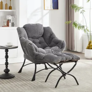 Streamdale Lazy Chair with Ottoman - Grey