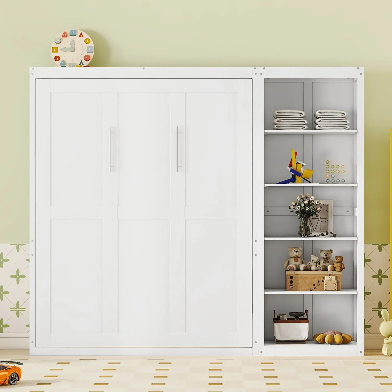 Streamdale Queen Size Murphy Bed Wall Bed with Shelves