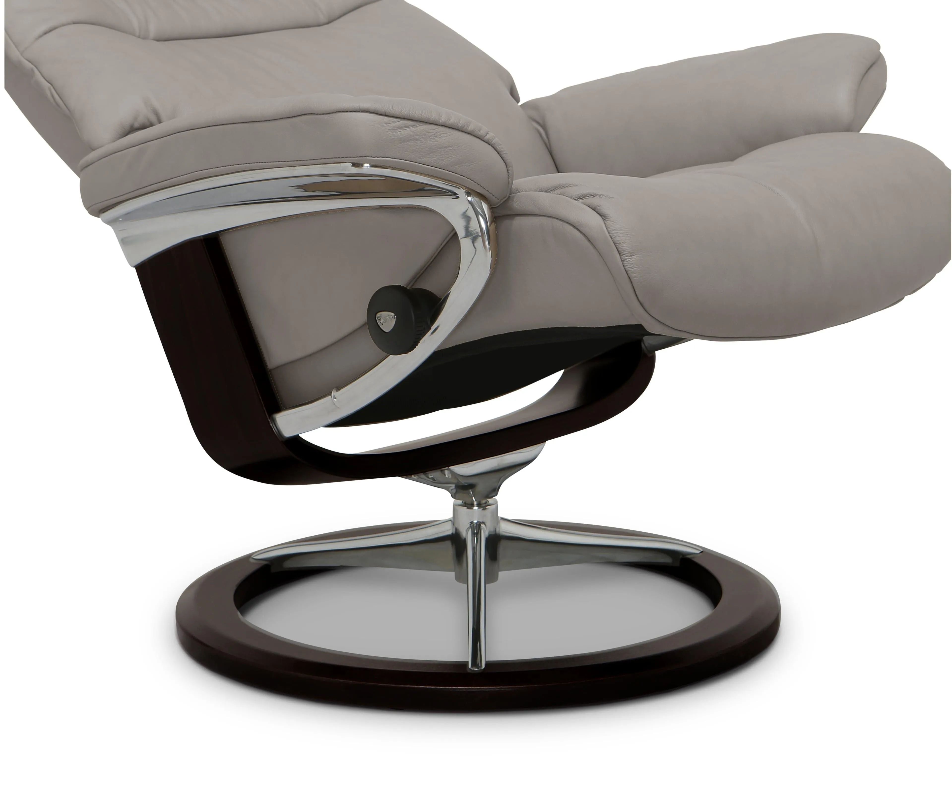 Stressless® Sunrise Recliner & Ottoman with Signature Base - Silver Grey