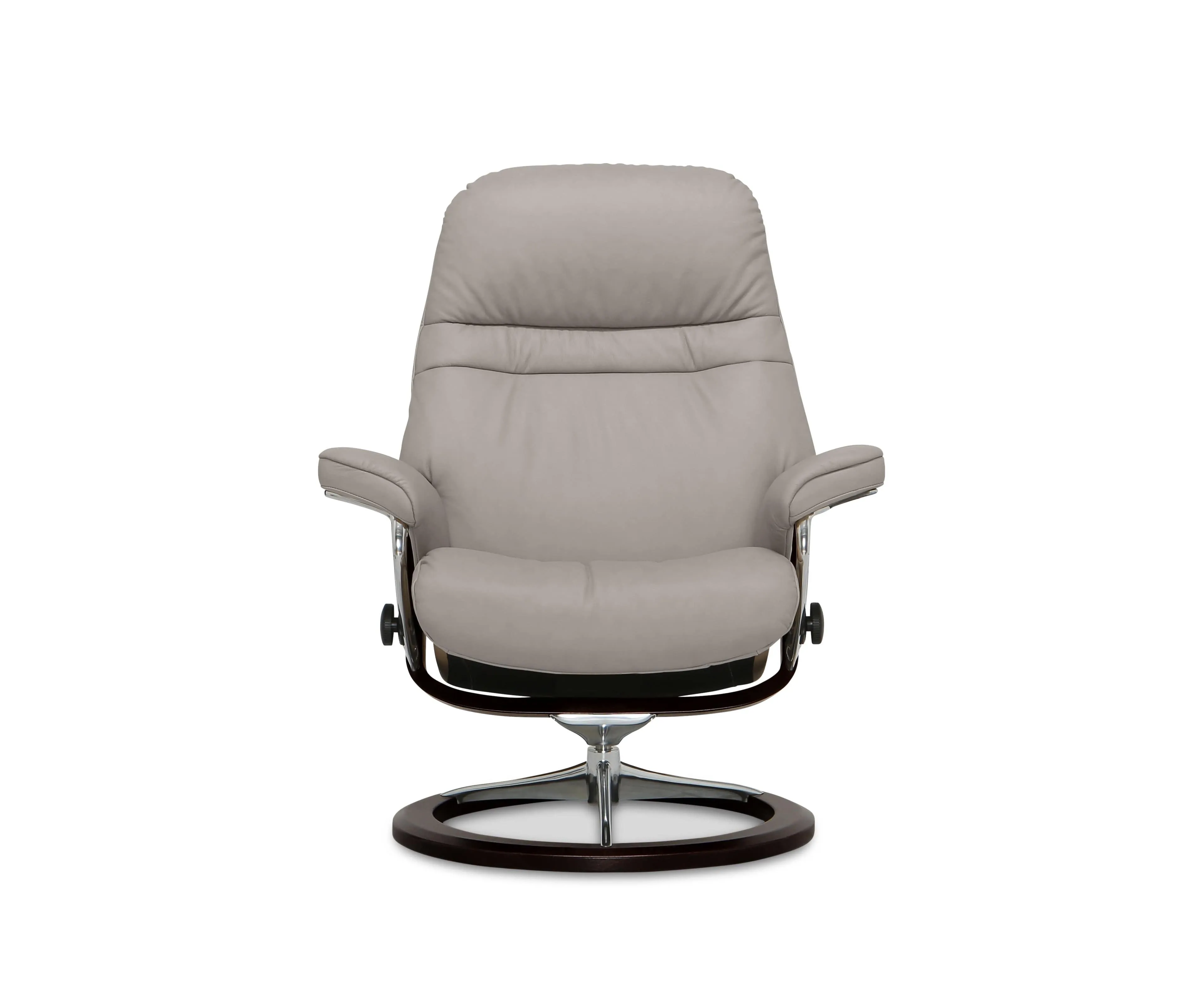 Stressless® Sunrise Recliner & Ottoman with Signature Base - Silver Grey