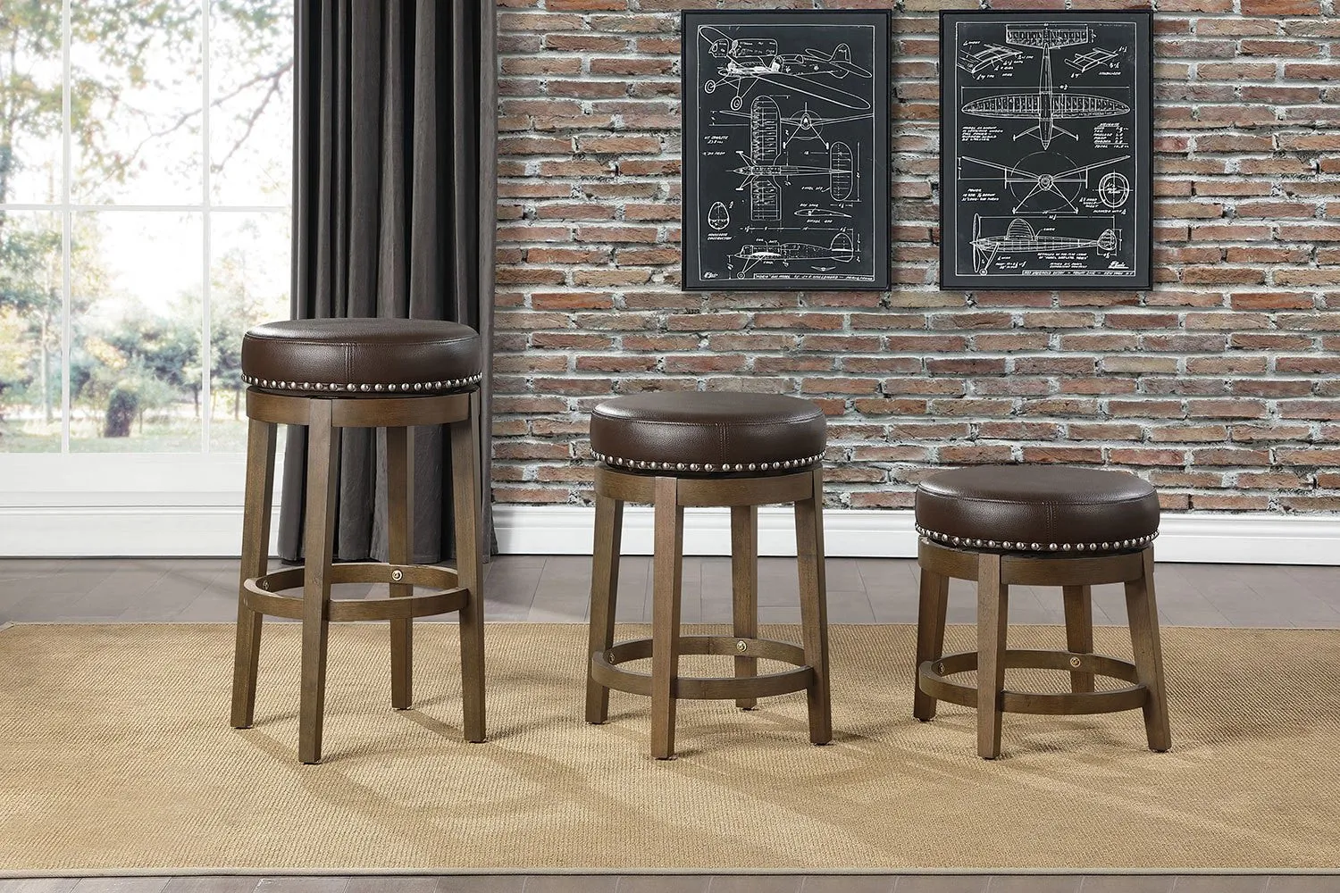 Westby Dining Stool - Brown - Set of Two