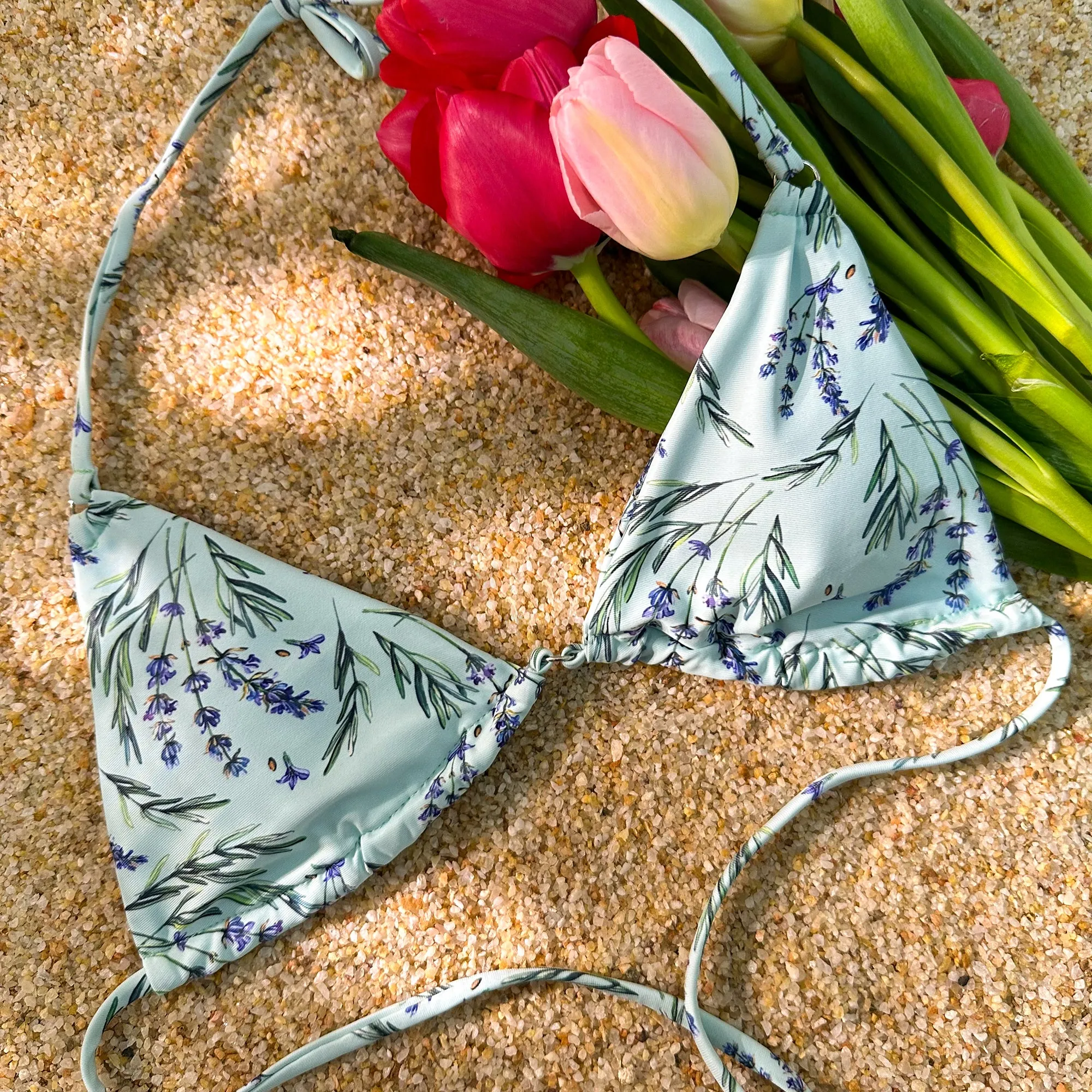 Wheat Digital Printing Double Fabric Bikini Set